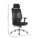 Scaun de birou pentru manager Commend, neagra, 50x50x114-124 cm