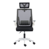 Scaun de birou Plymot, 48x58x112-122 cm - Alb