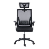 Scaun de birou Plymot, 48x58x112-122 cm - Negru