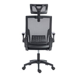 Scaun de birou Plymot, 48x58x112-122 cm - Negru