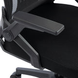 Scaun de birou Plymot, 48x58x112-122 cm - Negru