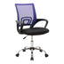 Scaun de birou recliner Berto II, Mesh Albastru-Negru, Baza, Cromata, 60x48x85-95 cm