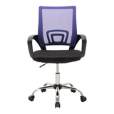 Scaun de birou recliner Berto II, Mesh Albastru-Negru, Baza, Cromata, 60x48x85-95 cm