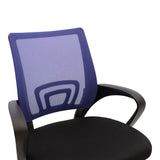 Scaun de birou recliner Berto II, Mesh Albastru-Negru, Baza, Cromata, 60x48x85-95 cm