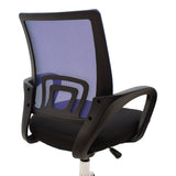 Scaun de birou recliner Berto II, Mesh Albastru-Negru, Baza, Cromata, 60x48x85-95 cm