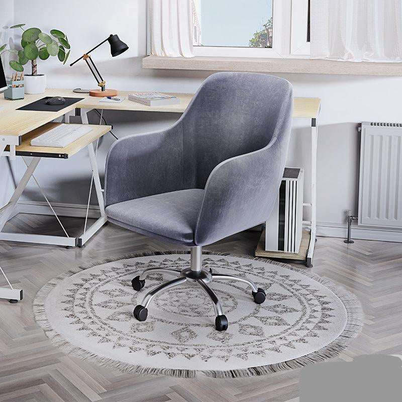 Scaun de birou Xever, catifea, Roz - Gri, 54x55x80 cm - Scaun de birou Xever, catifea, Roz - Gri, 54x55x80 cm