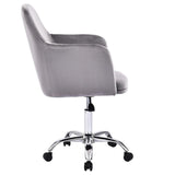 Scaun de birou Xever, catifea, Roz - Gri, 54x55x80 cm - Gri