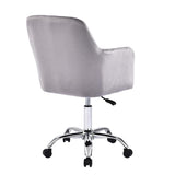 Scaun de birou Xever, catifea, Roz - Gri, 54x55x80 cm - Gri