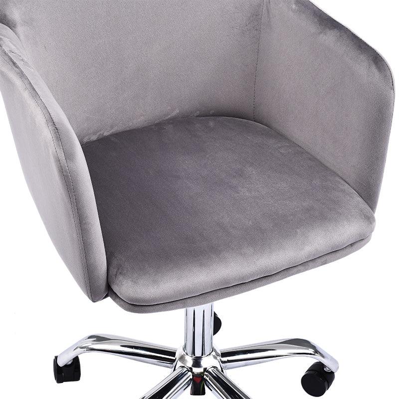 Scaun de birou Xever, catifea, Roz - Gri, 54x55x80 cm - Gri
