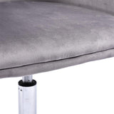Scaun de birou Xever, catifea, Roz - Gri, 54x55x80 cm - Gri