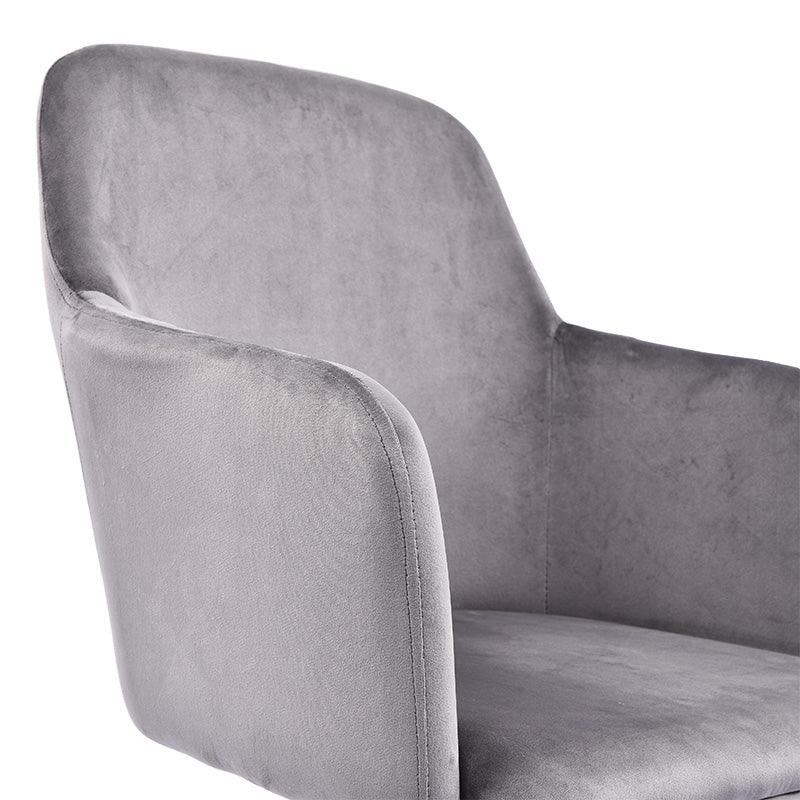 Scaun de birou Xever, catifea, Roz - Gri, 54x55x80 cm - Gri