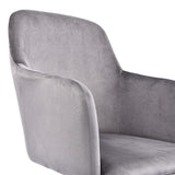Scaun de birou Xever, catifea, Roz - Gri, 54x55x80 cm - Gri