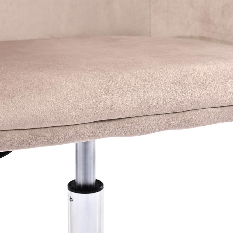 Scaun de birou Xever, catifea, Roz - Gri, 54x55x80 cm - Roz