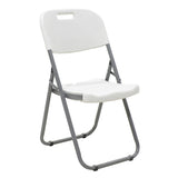 Scaun de camping pliabil comercial Edison cu si armat, alb, 45x50x88 cm