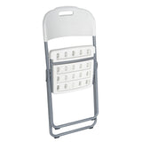 Scaun de camping pliabil comercial Edison cu si armat, alb, 45x50x88 cm