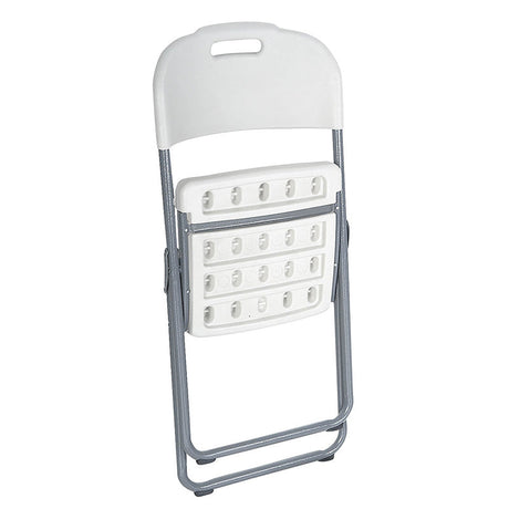 Scaun de camping pliabil comercial Edison cu si armat, alb, 45x50x88 cm