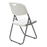 Scaun de camping pliabil comercial Edison cu si armat, alb, 45x50x88 cm