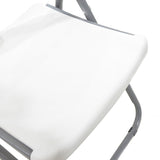Scaun de camping pliabil comercial Edison cu si armat, alb, 45x50x88 cm