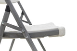 Scaun de camping pliabil comercial Edison cu si armat, alb, 45x50x88 cm