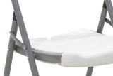Scaun de camping pliabil comercial Edison cu si armat, alb, 45x50x88 cm