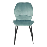 Scaun de catifea Jelour, Catifea Verde Fistic, 46x60x84 cm
