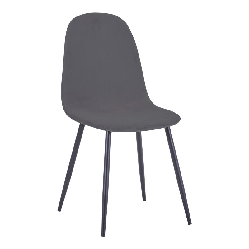 Scaun de sufragerie Bella din catifea gri inchis metal, negru, 43x52x89 cm - Scaun de sufragerie Bella din catifea gri inchis metal, negru, 43x52x89 cm