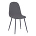Scaun de sufragerie Bella din catifea gri inchis metal, negru, 43x52x89 cm