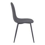 Scaun de sufragerie Bella din catifea gri inchis metal, negru, 43x52x89 cm - Gri