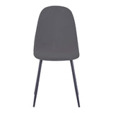 Scaun de sufragerie Bella din catifea gri inchis metal, negru, 43x52x89 cm - Gri
