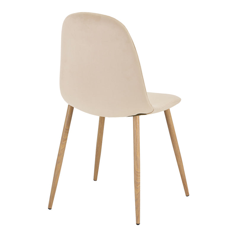 Scaun de sufragerie Bella din catifea gri inchis metal, negru, 43x52x89 cm - Bej