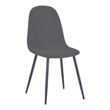 Scaun de sufragerie Bella din Panza neagra metal, negru, 43x52x89 cm