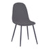 Scaun de sufragerie Bella din Panza neagra metal, negru, 43x52x89 cm