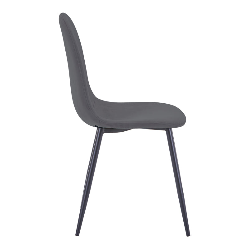 Scaun de sufragerie Bella din Panza neagra metal, negru, 43x52x89 cm