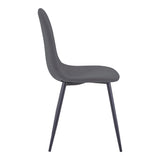Scaun de sufragerie Bella din Panza neagra metal, negru, 43x52x89 cm