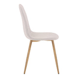 Scaun de sufragerie Bella din stofa gri, deschis Natural, 43x52x89 cm - Gri