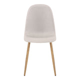 Scaun de sufragerie Bella din stofa gri, deschis Natural, 43x52x89 cm - Gri