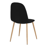 Scaun de sufragerie Bella din stofa gri, deschis Natural, 43x52x89 cm - Negru