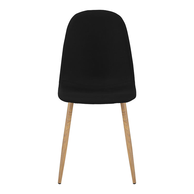 Scaun de sufragerie Bella din stofa gri, deschis Natural, 43x52x89 cm - Negru