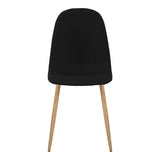 Scaun de sufragerie Bella din stofa gri, deschis Natural, 43x52x89 cm - Negru