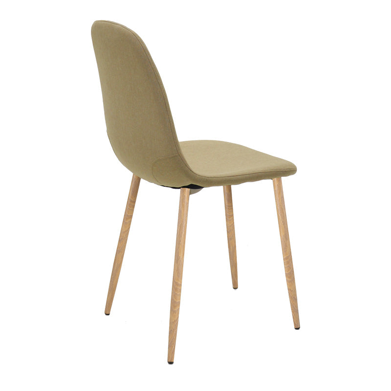 Scaun de sufragerie Bella din stofa gri, deschis Natural, 43x52x89 cm - Bej