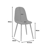 Scaun de sufragerie Bella din stofa gri, deschis Natural, 43x52x89 cm - Bej