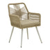Scaun de exterior Andros, Alb-Natural-Nisip, aluminiu si ratan PE, 56x60x86 cm