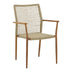 Scaun de exterior Solana stivuibil, Teak-Maro deschis, aluminiu si ratan PE, 56x57x95 cm