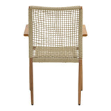Scaun de exterior Solana stivuibil, Teak-Maro deschis, aluminiu si ratan PE, 56x57x95 cm
