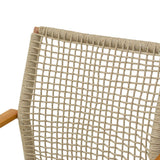 Scaun de exterior Solana stivuibil, Teak-Maro deschis, aluminiu si ratan PE, 56x57x95 cm