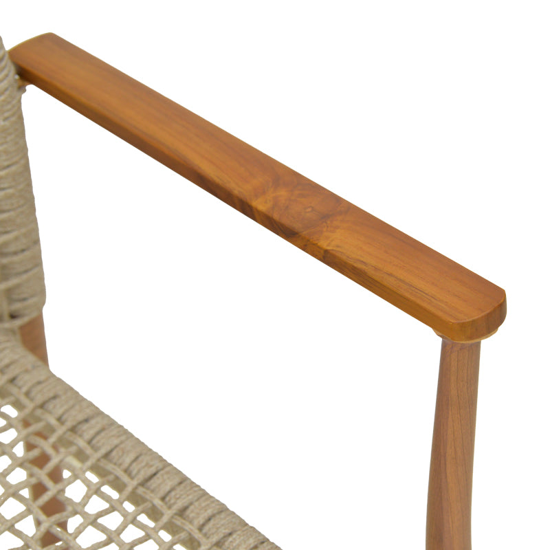 Scaun de exterior Solana stivuibil, Teak-Maro deschis, aluminiu si ratan PE, 56x57x95 cm, imagine produs 8, lemn, pentru grădină sau terasă