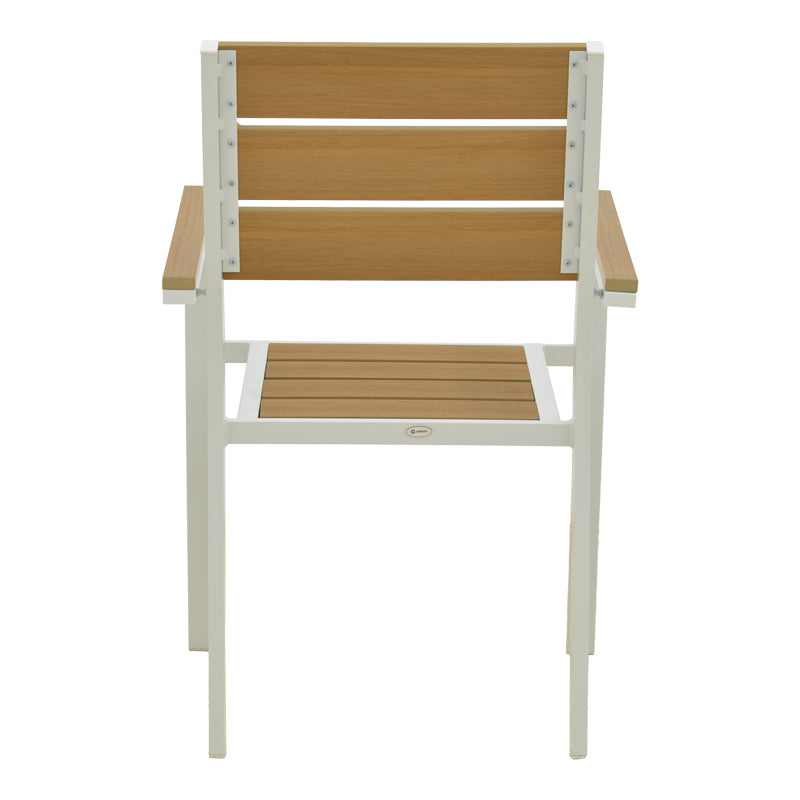Scaun exterior Breze, aluminiu si plywood, 58x60x88 cm - Natural-Alb