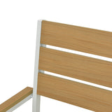 Scaun exterior Breze, aluminiu si plywood, 58x60x88 cm - Natural-Alb
