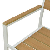Scaun exterior Breze, aluminiu si plywood, 58x60x88 cm - Natural-Alb