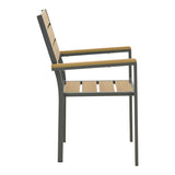Scaun exterior Breze, aluminiu si plywood, 58x60x88 cm - Natural-Antracit